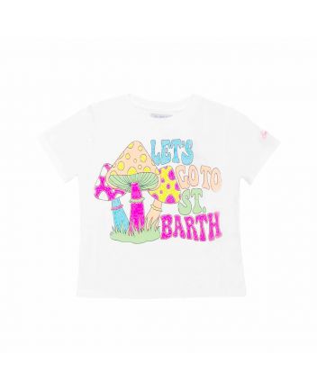 Girl Cotton T-shirt With Saint print