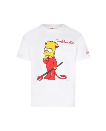 Boy Cotton T-shirt With Devil Bart Print