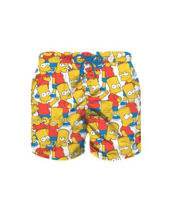 Boy Swim Shorts With Bart All Over Print