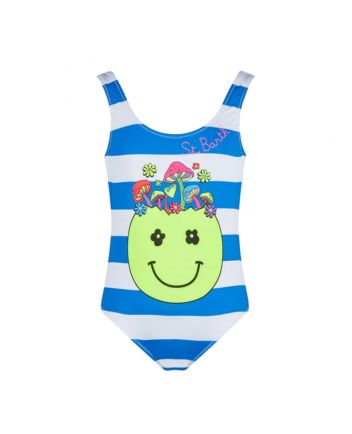 Girl One Piece Swimsuit With 70 Smile Print