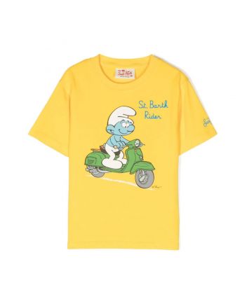 Boy Smurf Ride Print T-shirt