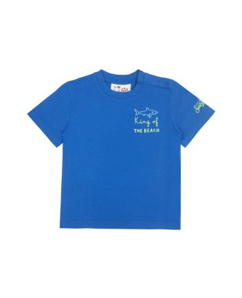Boys Blue Embroidery-Logo T-Shirt