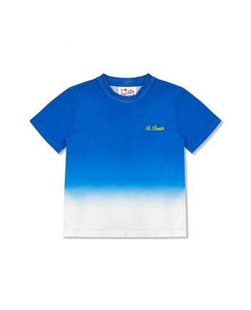 Unisex Blue Embroidered-Logo T-Shirt