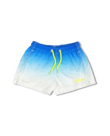 Boys Blue Color-Shade Print Swim Shorts