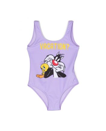 Girl One Piece Swimsuit With Tweety Vacation