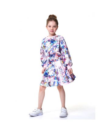 Footer Flared Skirt- Branded print