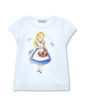 Girls Blue Disney Cotton T-Shirt