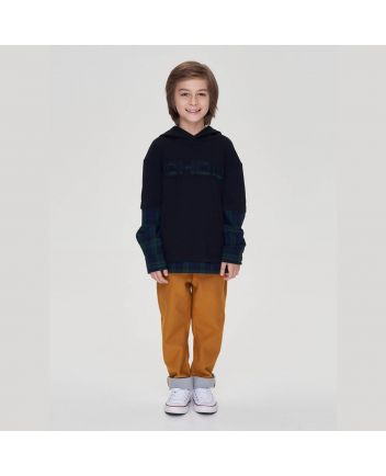 Combined Hoodie, black/checkered