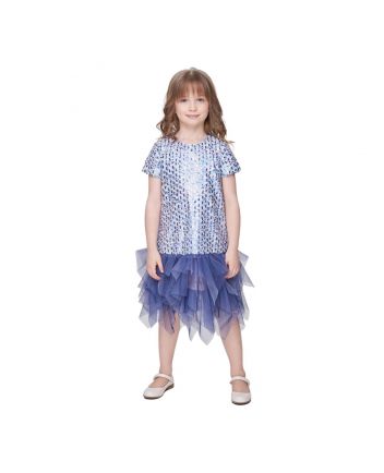 Smart Multitiered Dress,Lavender/Black