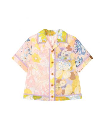 Girls Girls Pink & Purple Floral Cotton Shirt