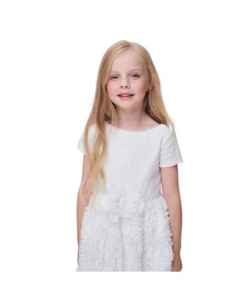 Beads Decorated Smart Dress, white(86)