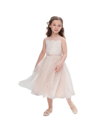 Lace Top Smart Dress, beige(104)