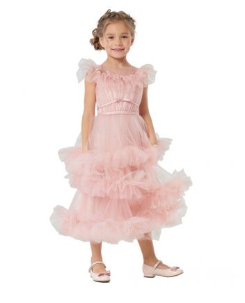 Puffy Ruffles Smart Dress, pink(86)