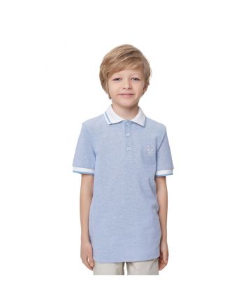 Polo T-Shirt, blue melange