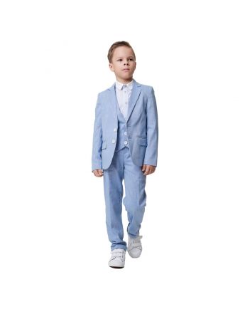 Trousers, blue melange