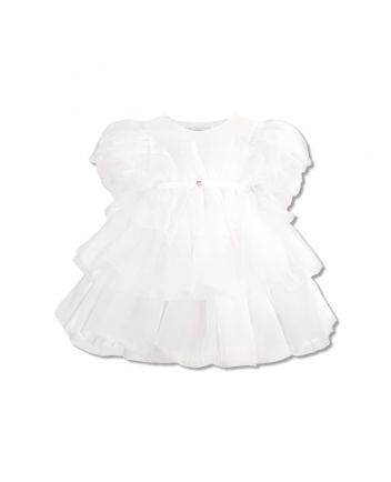 Organza "Roze" Dress, white