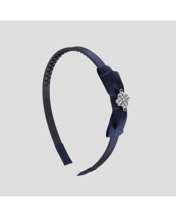 Girl Blue Silver Crystal Logo Hair Accessories