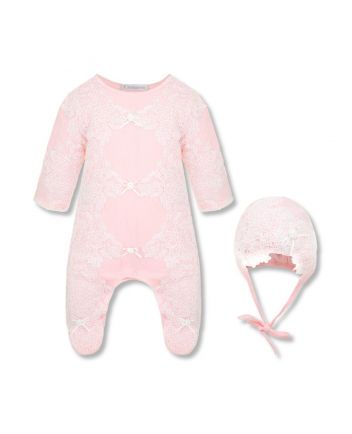 Set ( Overall and Bonnet), pink