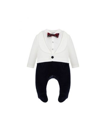 Combined Velour Overall, ecru