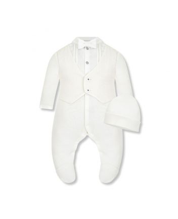 Boy White Solid Print Outfits