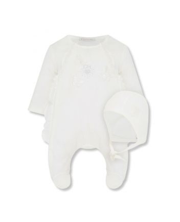 Girl White Solid Print Outfits