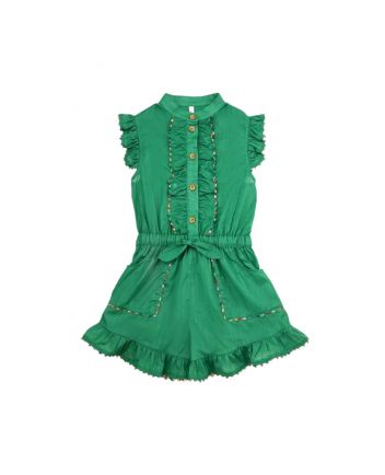 Girls Green Junie Frill Playsuit