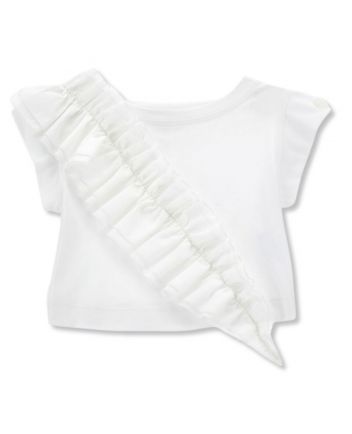 Girls White Top With Maxi Ruffle