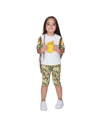 Combined Printed T-Shirt, Ecru