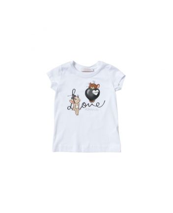 Girls White Jerry Print T-Shirt