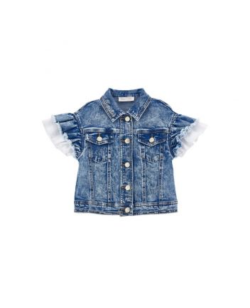 Girls Denim Blue Stretch Gilet