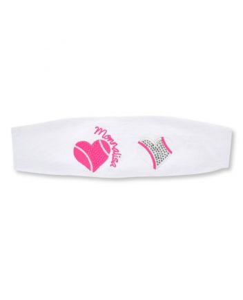 Girls White Jersey Headband With Embroidery