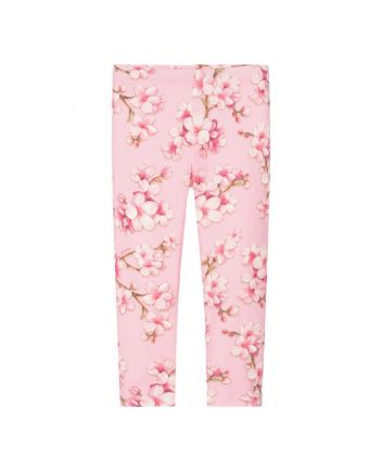 Girls Pink Blossom Print Leggings