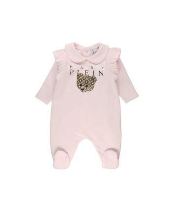 Baby Girls Pink Logo Print Romper