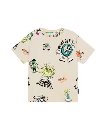 Boys Ivory Cotton Graphic T-Shirt