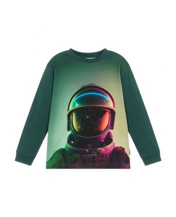Boys Green Organic Cotton Astronaut Top