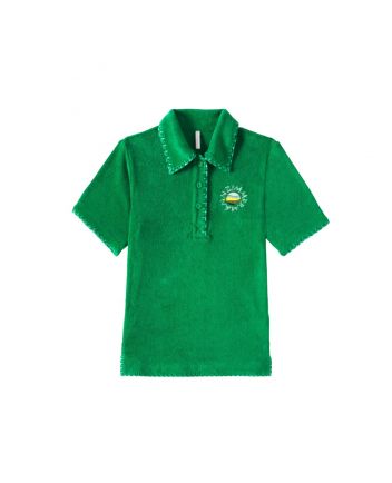 Girls Green Everley Cotton-Blend Terry Dress