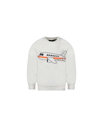White Sweatshirt For Boy With Print