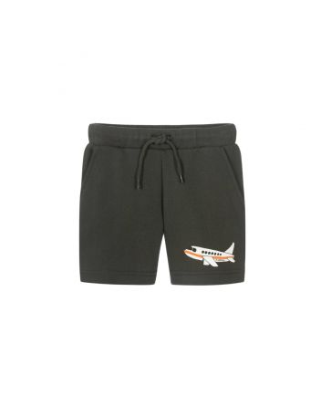 Black Graphic-Print Organic Cotton Shorts