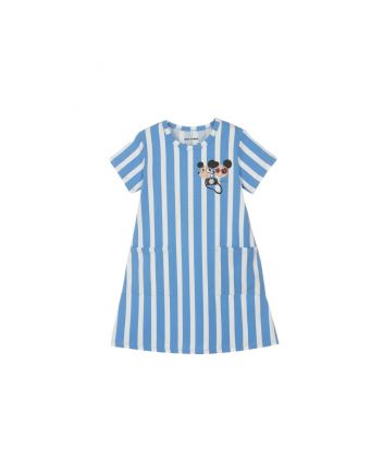 Girls White & Blue Ritz Ratz Print Dress