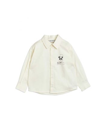Boys White Shef Panda Woven Shirt