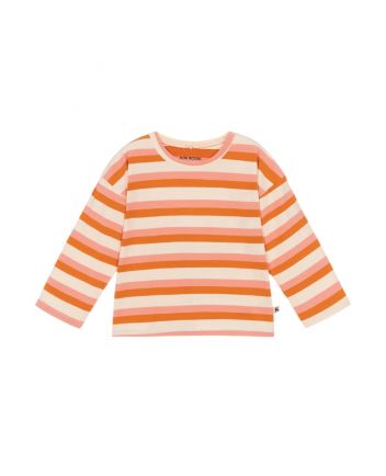 Girls Pink Striped Organic Cotton T-Shirt