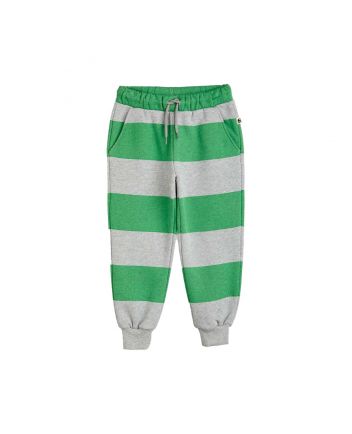 Kids Green & Grey Stripe Sweatpant