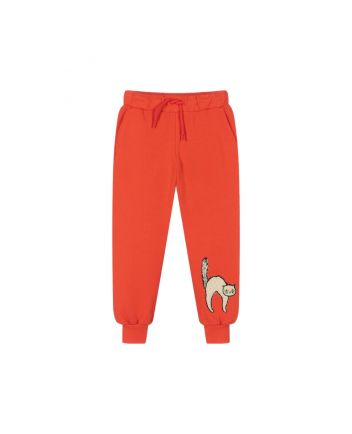 Kids Red Cat Organic Cotton Joggers