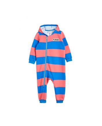 Baby Kids Logo-Patch Stripe-Pattern Onesie
