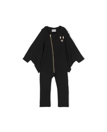 Boys Black Zipped Organic Cotton Jumpsuit