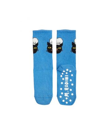 Girls Blue Chef Cat Anti Slip Socks-1 pack