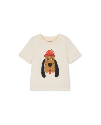 Ivory Organic Cotton Hound Dog T-Shirt