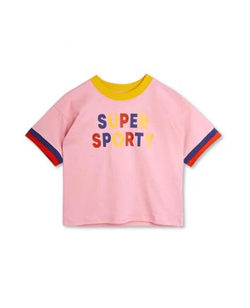 Girls Pink Organic Cotton Sporty T-Shirt