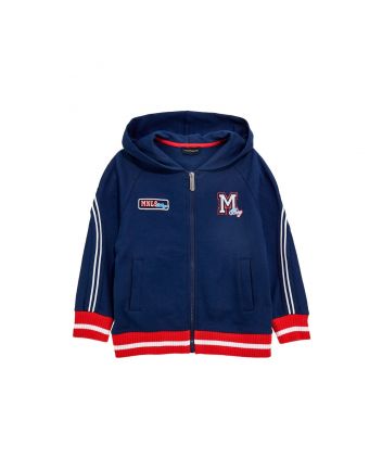 Brushed Fleece With Coloured Bands Hoddie