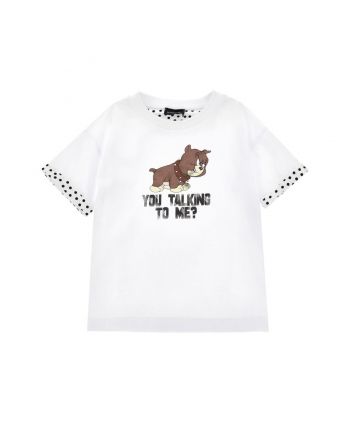 Boys White Wb Print T-Shirt